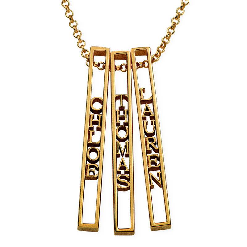 Personalized 3D Bar Necklace with 18K Gold Plating-3 product photo