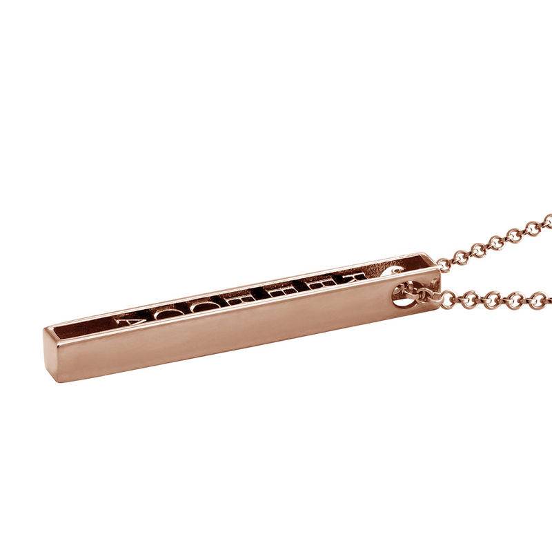 Personalized 3D Bar Necklace with 18K Rose Gold Plating-2 Personalized 3D Bar Necklace with 18K Rose Gold Plating-2 product photo