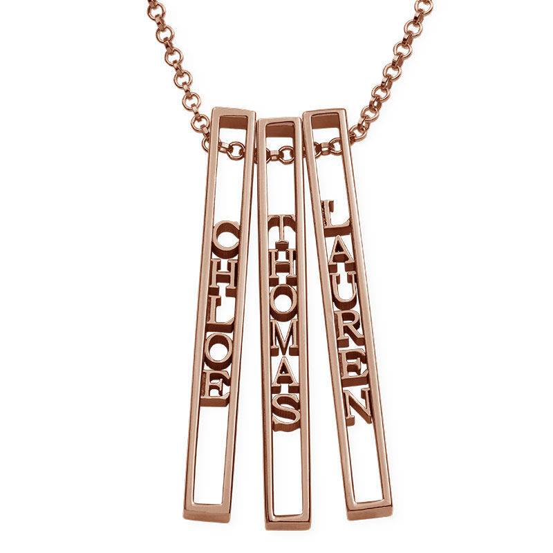 Personalized 3D Bar Necklace with 18K Rose Gold Plating-3 Personalized 3D Bar Necklace with 18K Rose Gold Plating-3 product photo