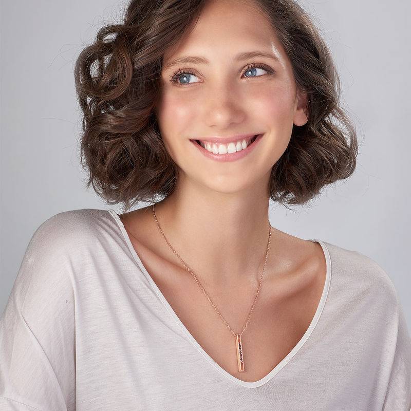 Personalized 3D Bar Necklace with 18K Rose Gold Plating-5 Personalized 3D Bar Necklace with 18K Rose Gold Plating-5 product photo