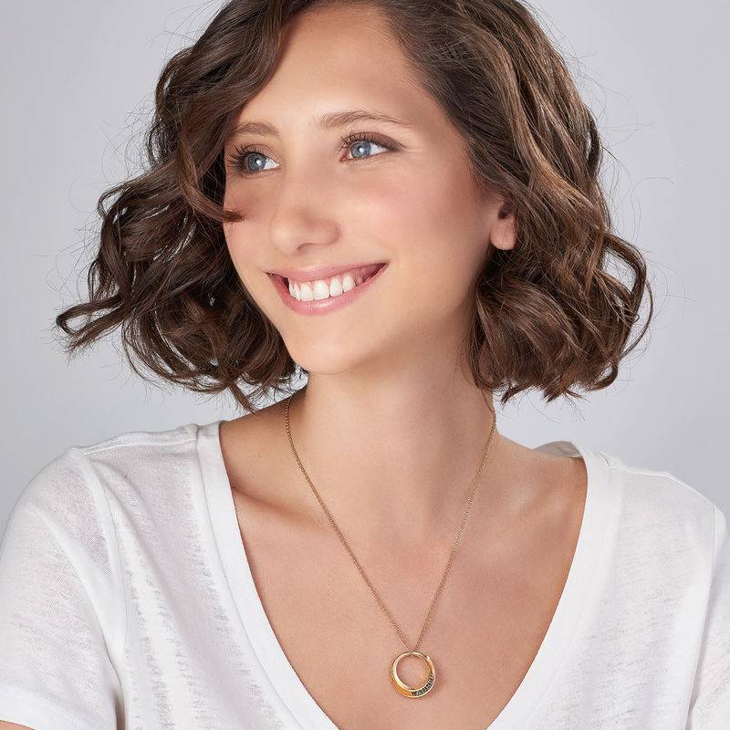 Personalized 3D Circle Necklace with Gold Plating-3 product photo