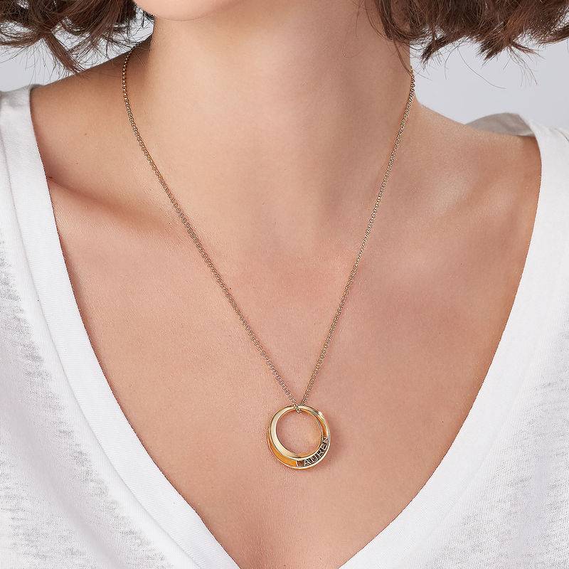 Personalized 3D Circle Necklace with Gold Plating-4 product photo