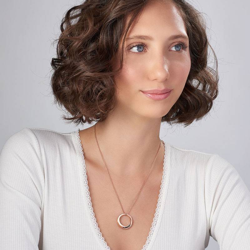 Personalized 3D Circle Necklace with Rose Gold Plating-3 product photo