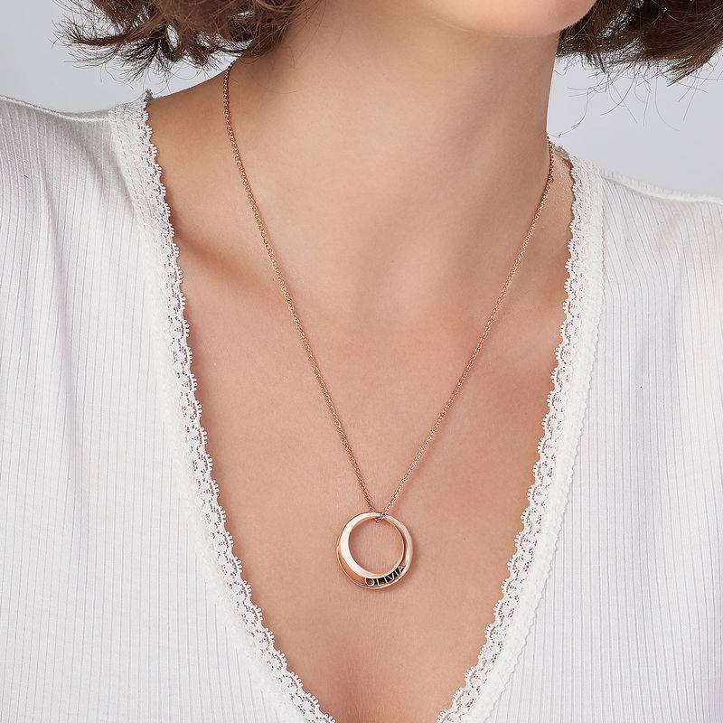 Personalized 3D Circle Necklace with Rose Gold Plating-4 product photo