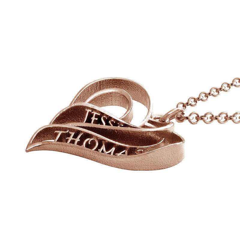 Personalized 3D Heart Necklace with 18K Rose Gold Plating-2 product photo