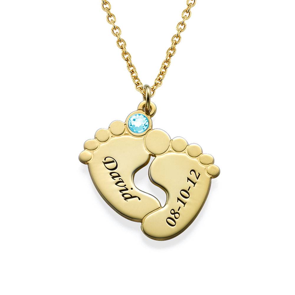 Personalized Baby Feet Necklace in Gold Plating-1 product photo