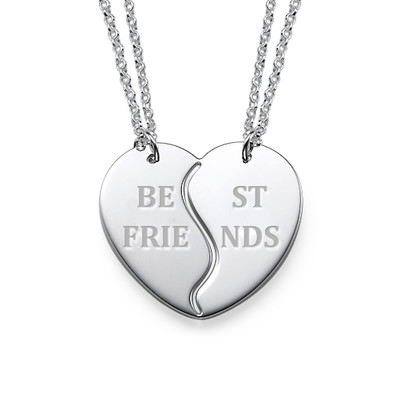 Personalized Best Friends Necklaces in Silver-1 product photo