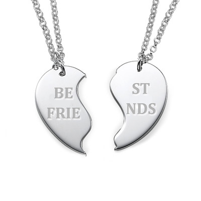 Personalized Best Friends Necklaces in Silver-2 product photo
