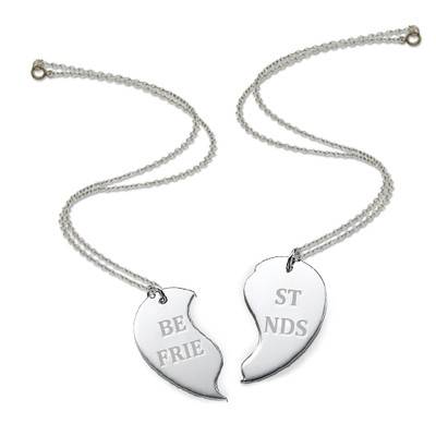 Personalized Best Friends Necklaces in Silver-3 product photo