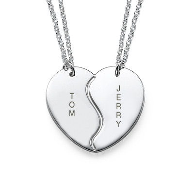 Personalized Best Friends Necklaces in Silver-4 product photo