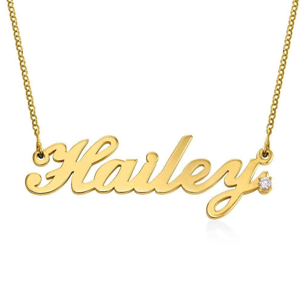 Personalized Classic Name Necklace in Gold Plated with Diamond-1 product photo