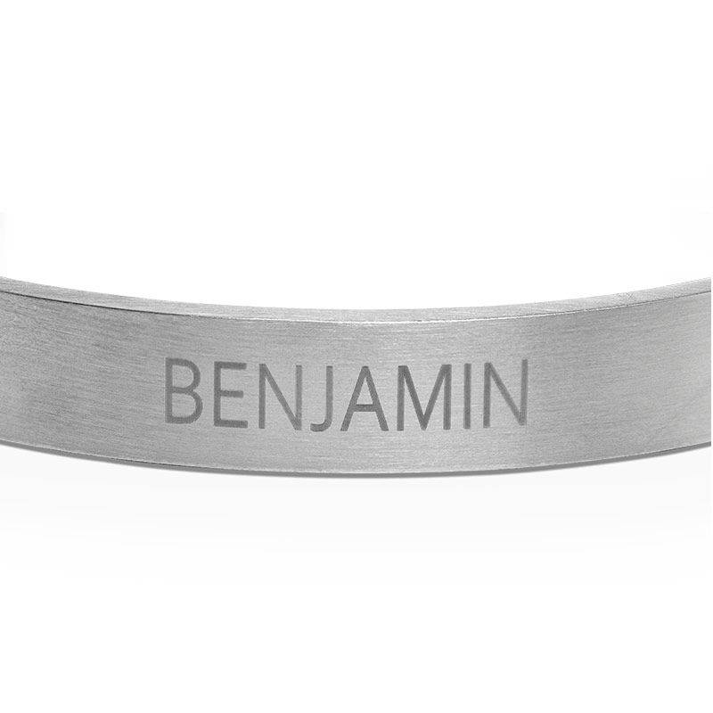 Personalized Cuff Bangle Bracelet for Men in Stainless Steel-2 product photo