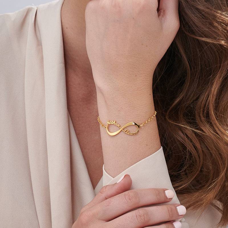 Personalized Infinity Bracelet in 18k Gold Vermeil with Diamond-3 product photo