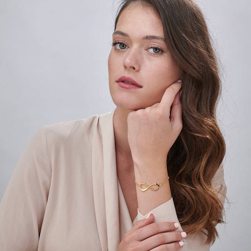 Personalized Infinity Bracelet in Gold Plating with Diamond-2 product photo