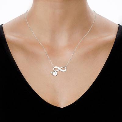 Personalized Infinity Necklace in Sterling Silver-3 product photo