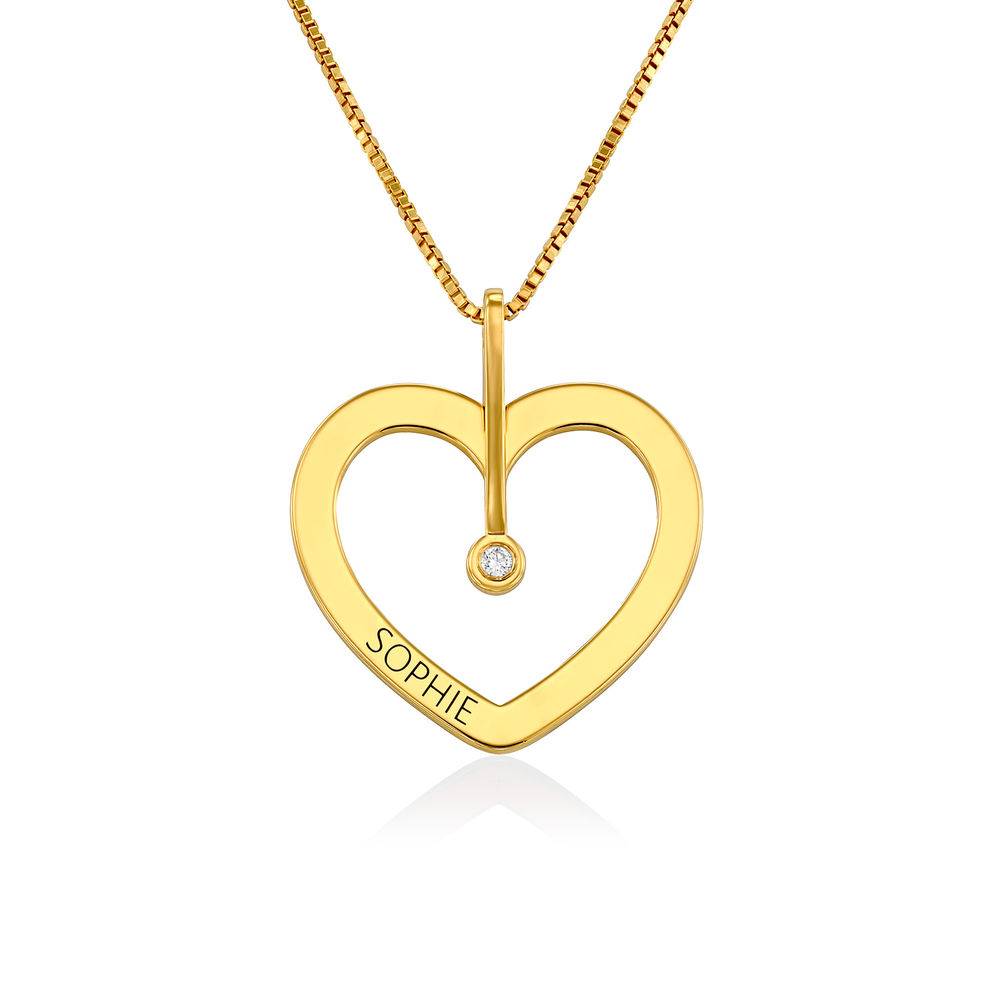 Personalized Love Necklace with Diamond in Gold Plating-2 product photo