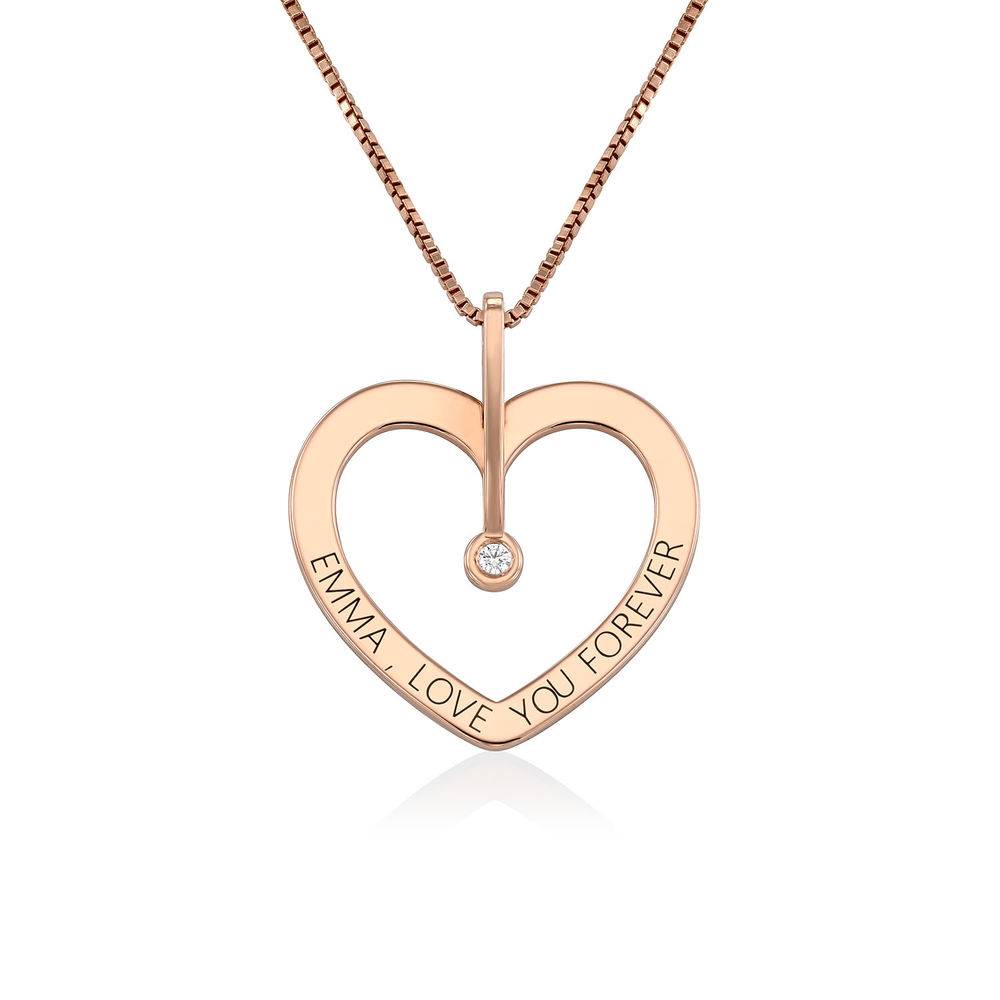Personalized Love Necklace with Diamond in Rose Gold Plating-1 product photo