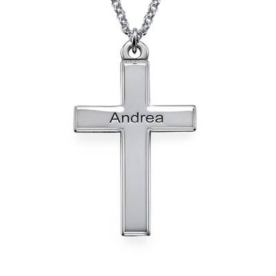 Personalized Silver Cross Necklace-1 product photo