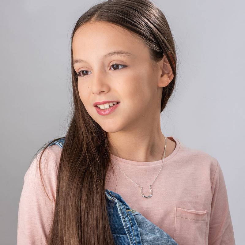 Personalized Silver Horseshoe Necklace-2 product photo