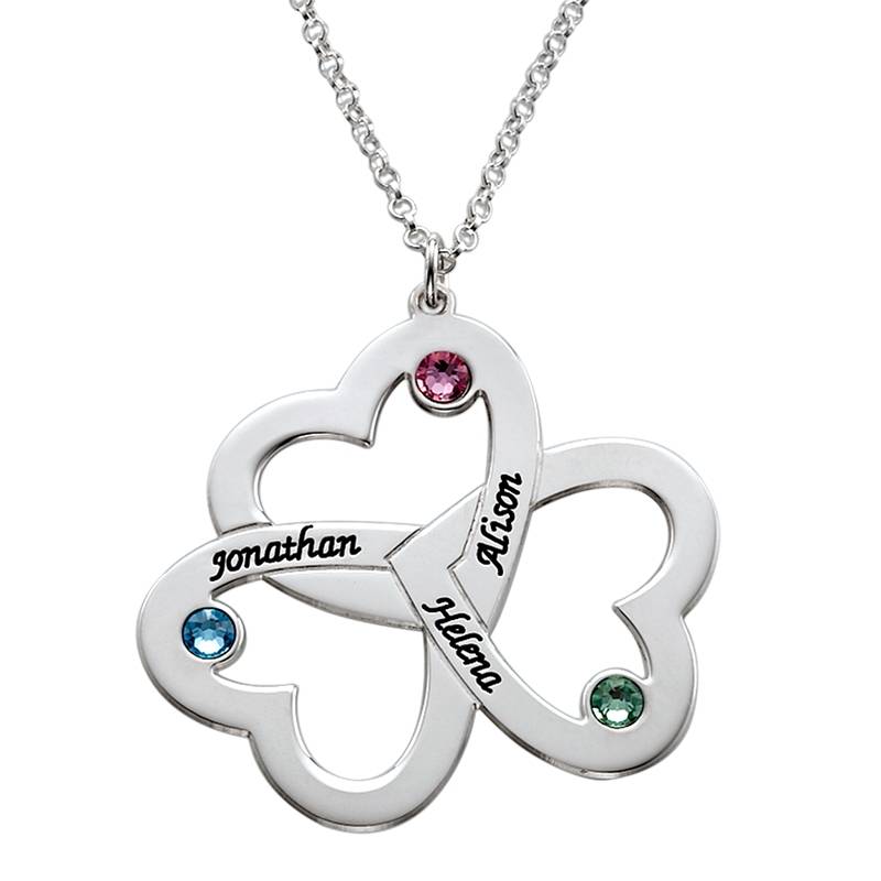 Personalized Triple Heart Necklace-1 product photo