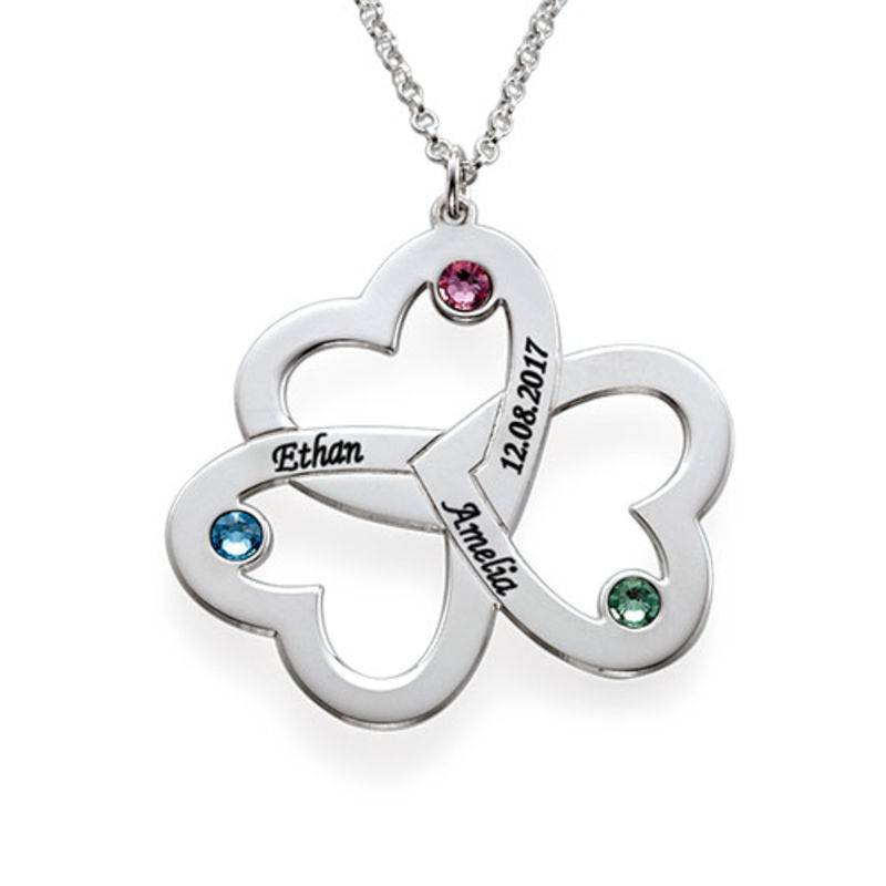 Personalized Triple Heart Necklace-2 product photo