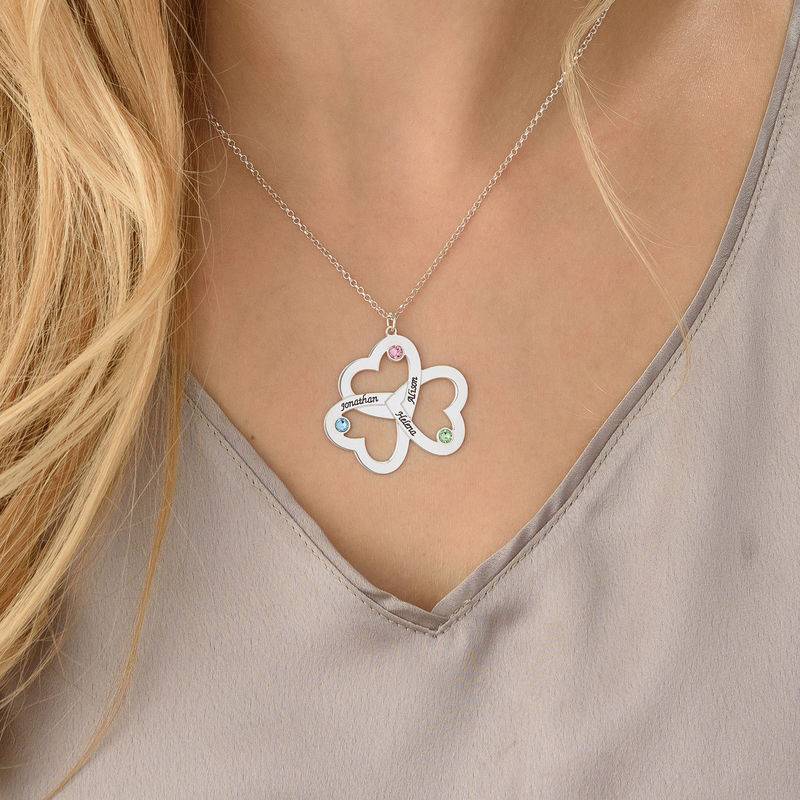 Personalized Triple Heart Necklace-4 product photo