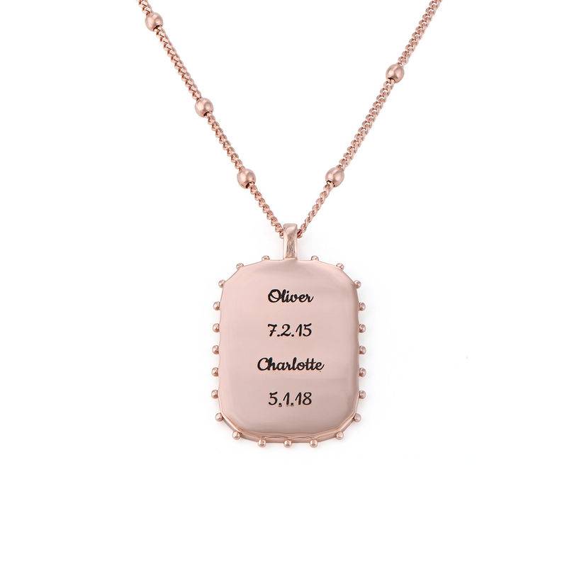 Plate Charm Necklace with Personalized Engraving in Rose Gold Plating-1 product photo