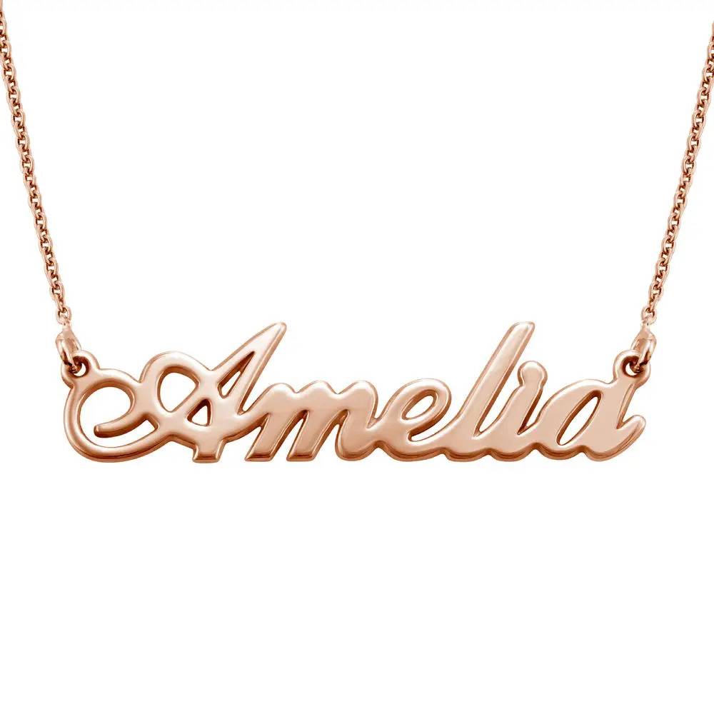Small Rose Vermeil  Name Necklace-1 product photo