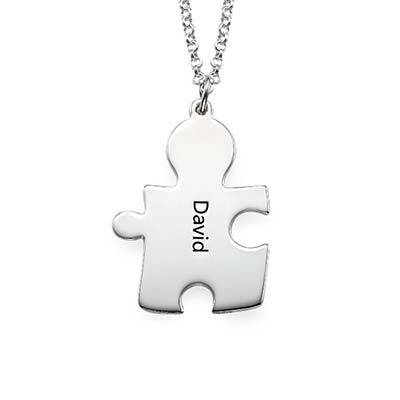 Puzzle Necklaces for Couple's in Sterling Silver-3 product photo