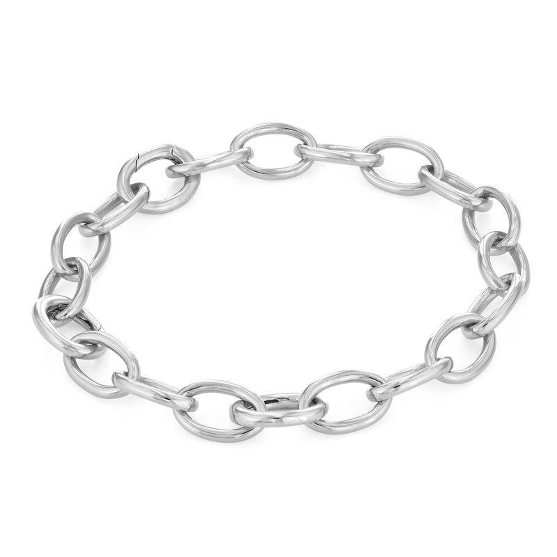 Round Chain Link Bracelet in Sterling Silver-1 product photo