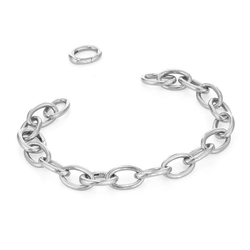 Round Chain Link Bracelet in Sterling Silver-2 product photo