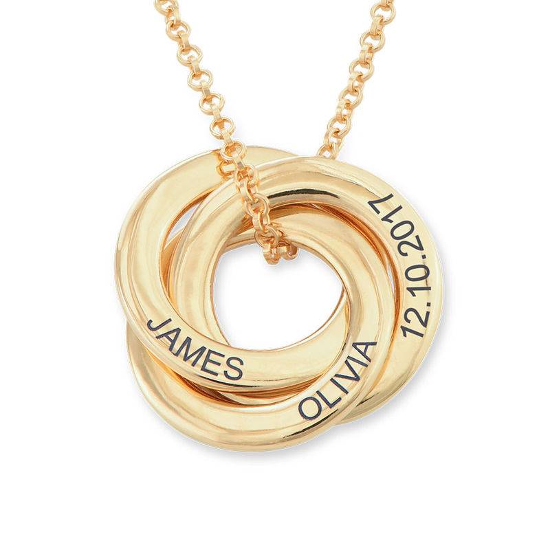 Russian Ring Necklace in Gold Plated Silver -3D Curved Design-2 product photo