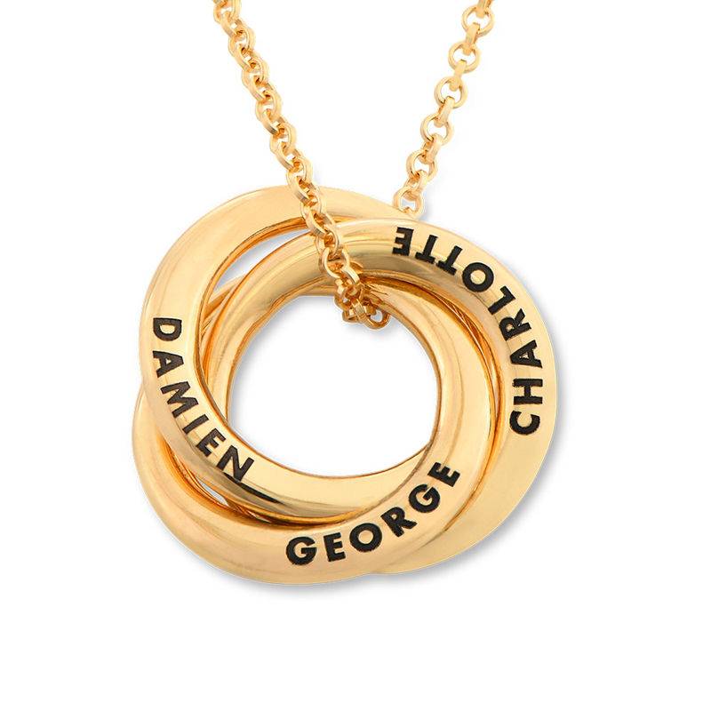 Russian Ring Necklace in Gold Plating - Irregular Circle Design-1 product photo