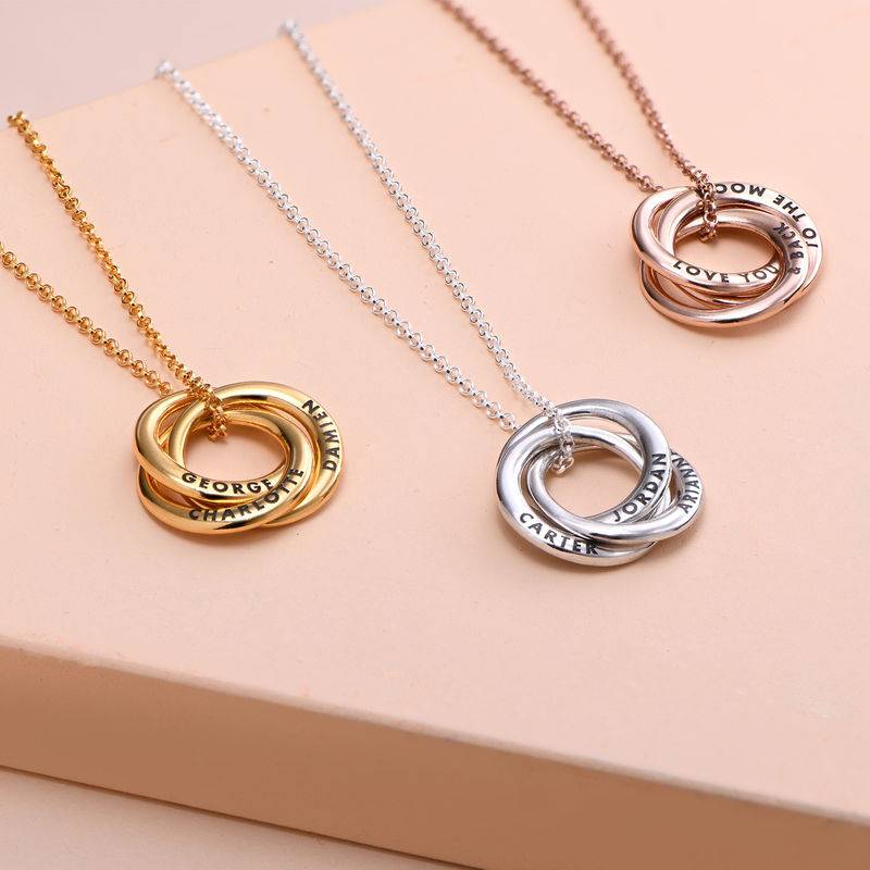 Russian Ring Necklace in Gold Plating - Irregular Circle Design-2 product photo