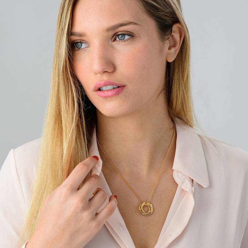 Russian Ring Necklace in Gold Plating - Irregular Circle Design-3 product photo