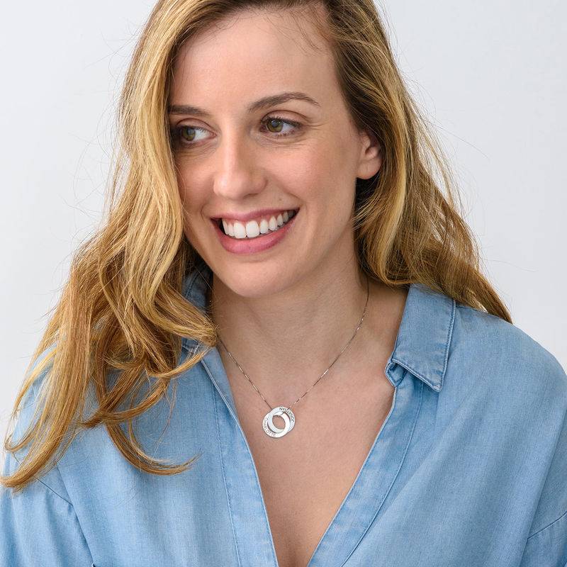 Russian Ring Necklace with 2 Rings in 10K White Gold-2 product photo