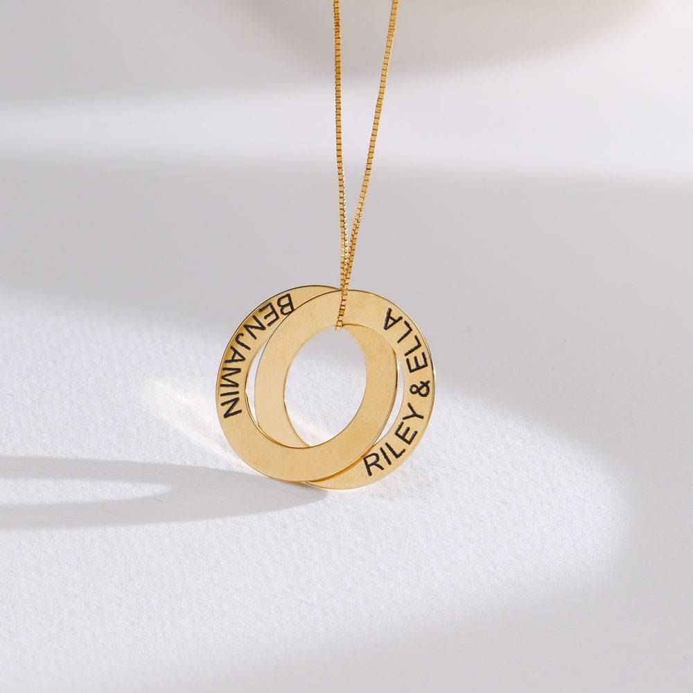 Russian Ring Necklace with 2 Rings in 10K Yellow Gold-2 product photo