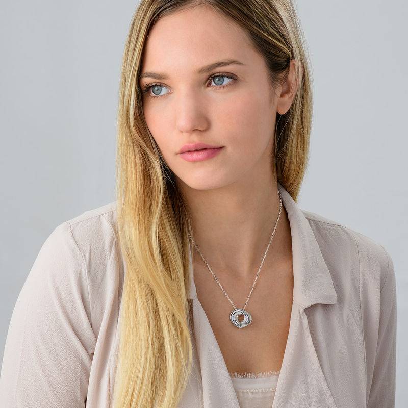 Russian Ring Necklace with Cubic  Zirconia in Silver-3 product photo