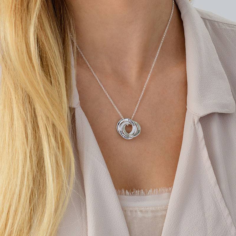 Russian Ring Necklace with Cubic  Zirconia in Silver-4 product photo