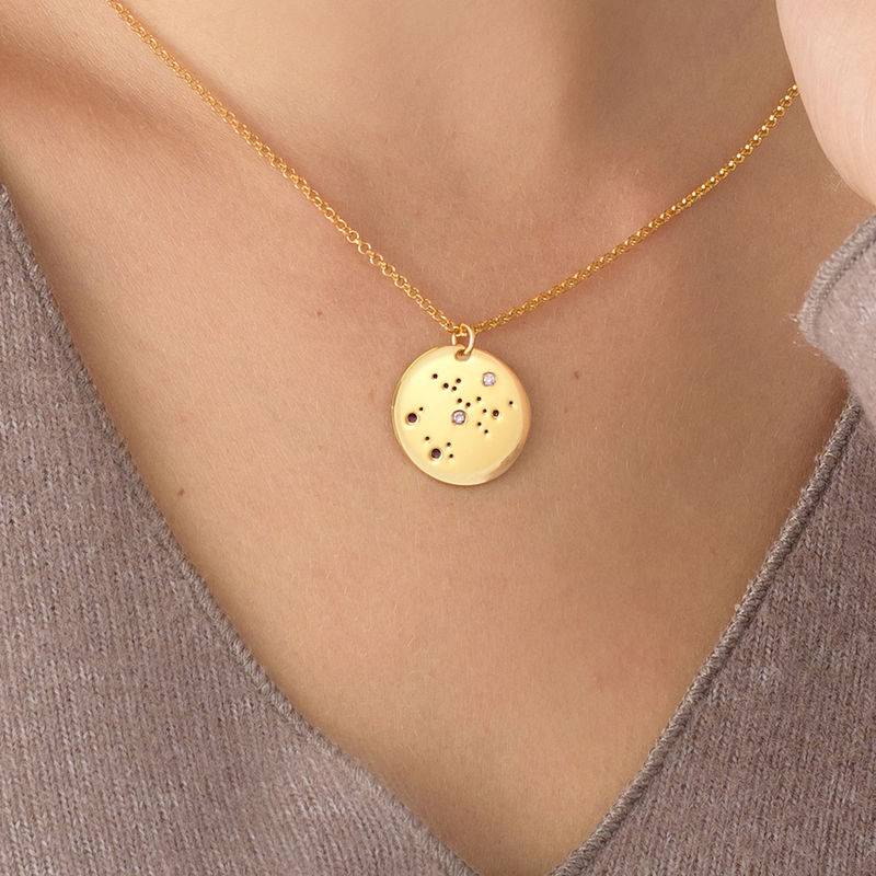 Sagittarius Constellation Necklace with Diamonds in Gold Plating-3 product photo
