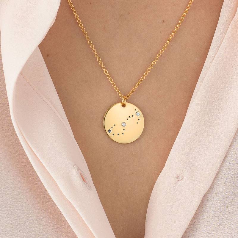 Scorpio Constellation Necklace with Diamonds in Gold Plating-3 product photo