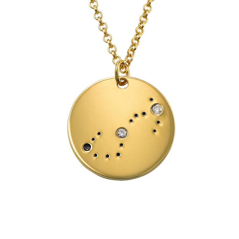 Scorpio Constellation Necklace with Diamonds in Gold Plating-1 product photo