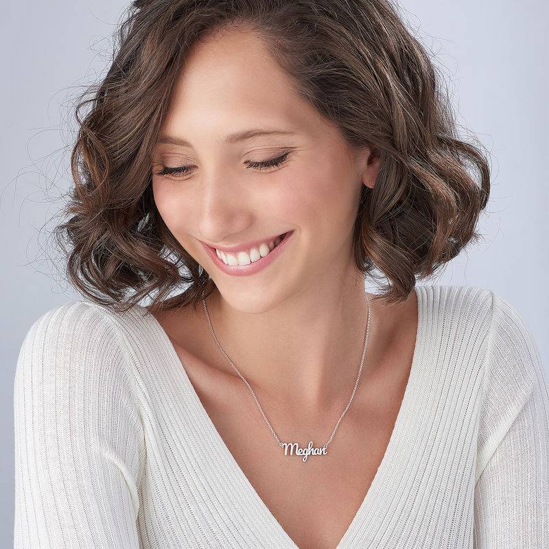 Script Name Necklace in Sterling Silver-3 product photo