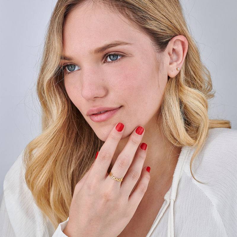 Script Name Ring in Gold Plating-4 product photo