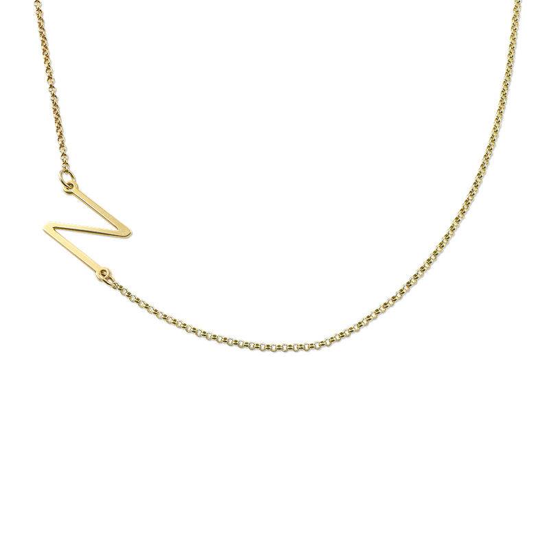 Sideways Initial Necklace in 18k Gold Plating-1 product photo