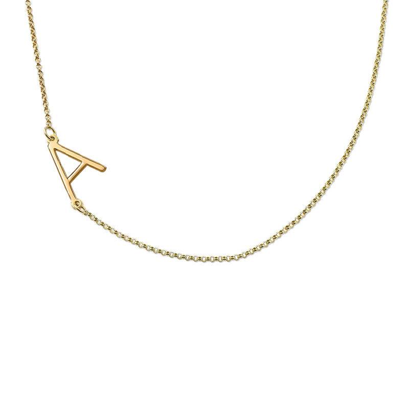Sideways Initial Necklace in 18k Gold Vermeil-1 Sideways Initial Necklace in 18k Gold Vermeil-1 product photo