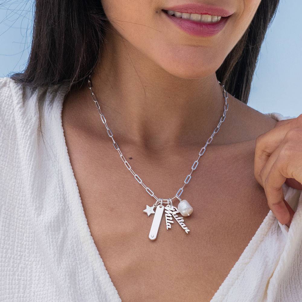 Siena Chain Bar Necklace in Sterling Silver-3 product photo