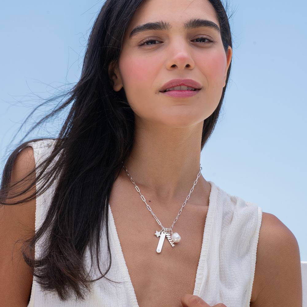 Siena Chain Bar Necklace in Sterling Silver-4 product photo