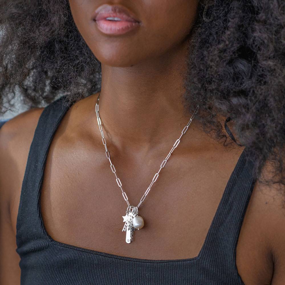 Siena Chain Bar Necklace in Sterling Silver-6 product photo