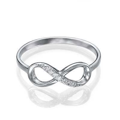 Silver Infinity Ring with Cubic Zirconia-2 product photo